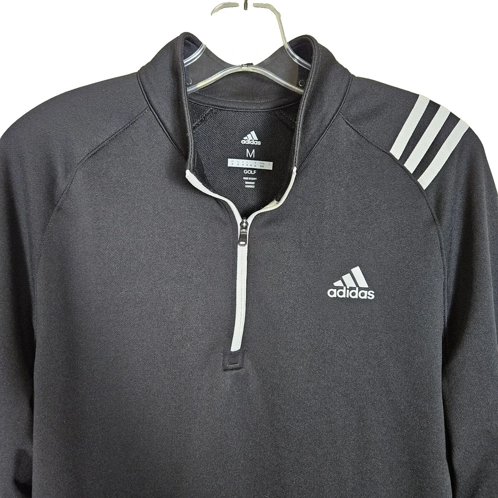ADIDAS GOLF French Terry Pullover Mens M Active Fleece Quarter Zip Performance